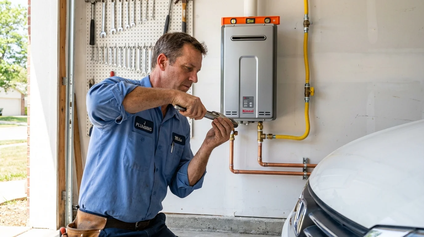 Tankless water heater installation by a Johns Plumbing LLC plumber in Bay